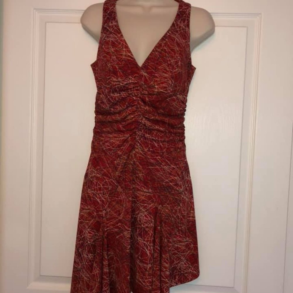 ABS Allen Schwartz Red Asymmetrical Dress